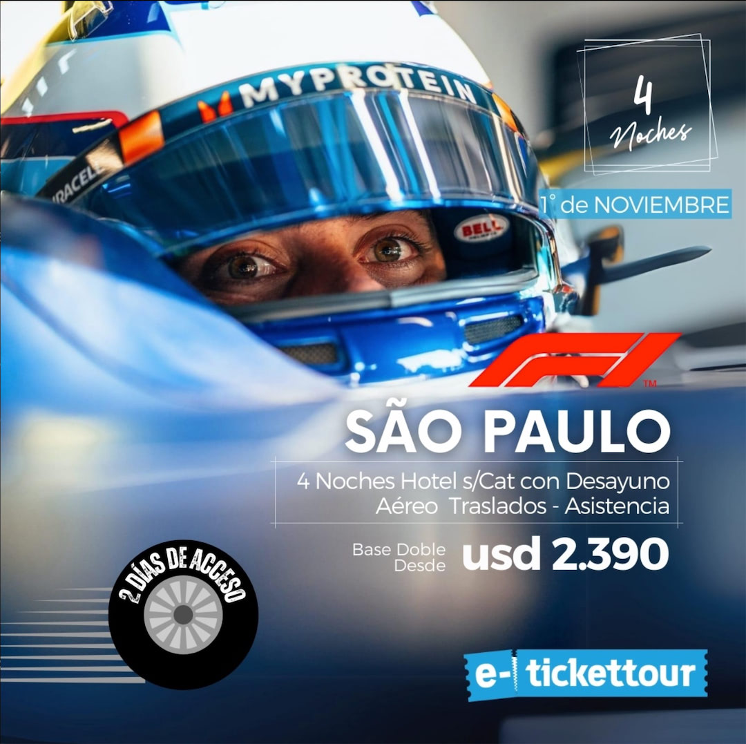 FORMULA UNO SAO PAULO - ¡ ACOMPAÑÁ A FRANCO COLAPINTO EN BRASIL !